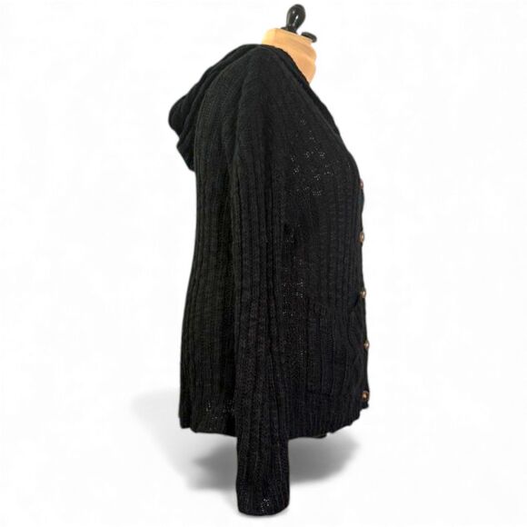 ANDREE By Unit Loose Weave Button Front Hooded Cardigan, NWT! Size 2X - Picture 3 of 8